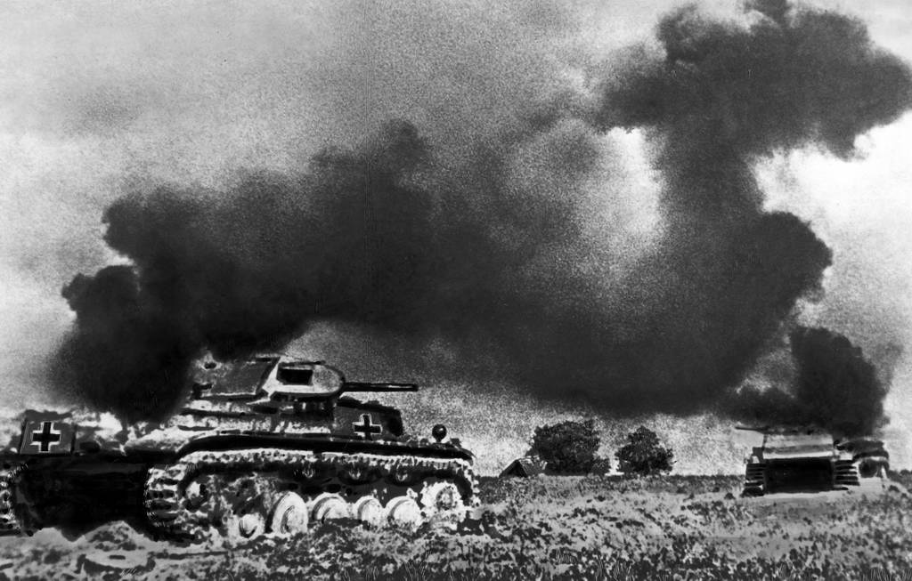Подбитые фашистские танки. 1941
